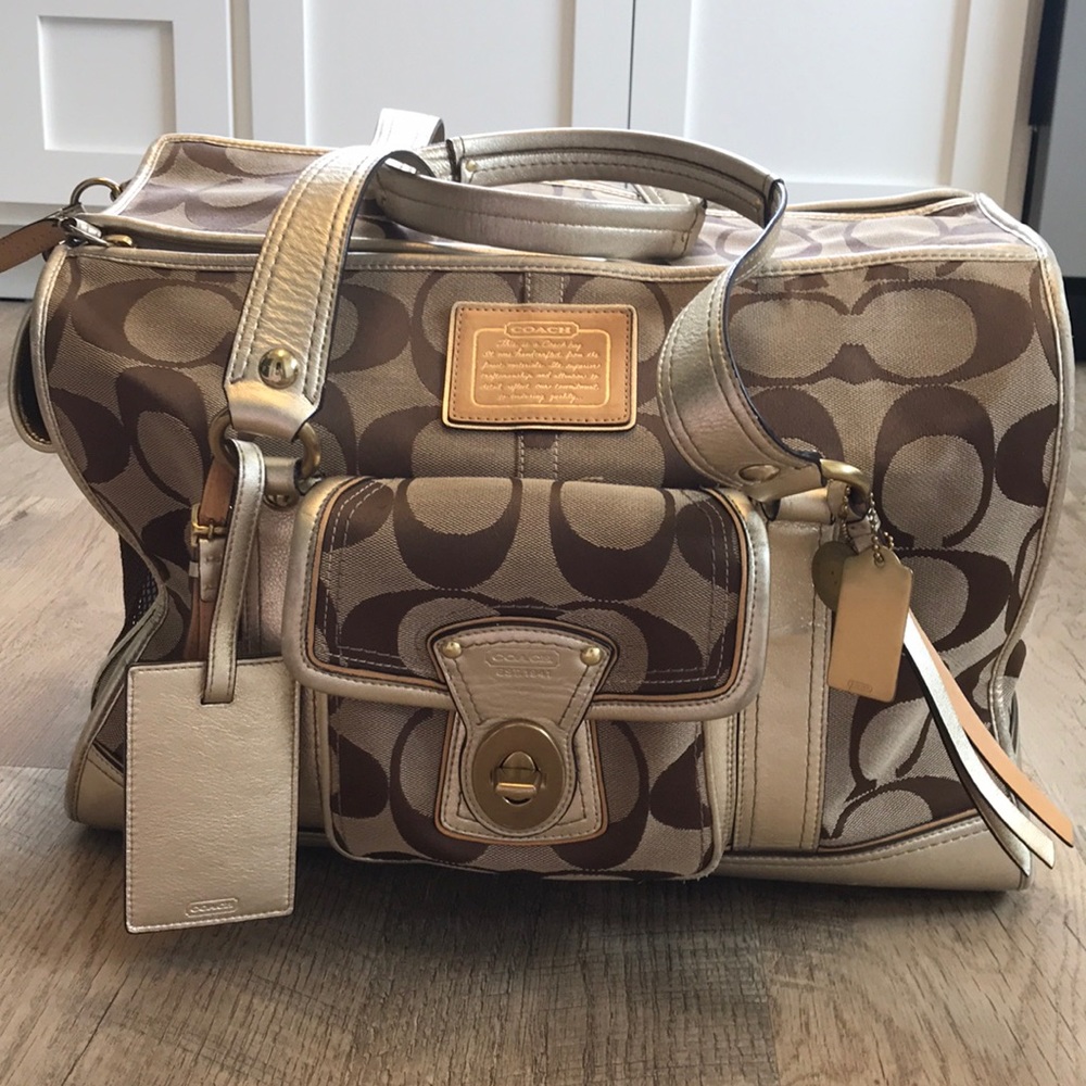Coach Signature Dog Pet Carrier Gem